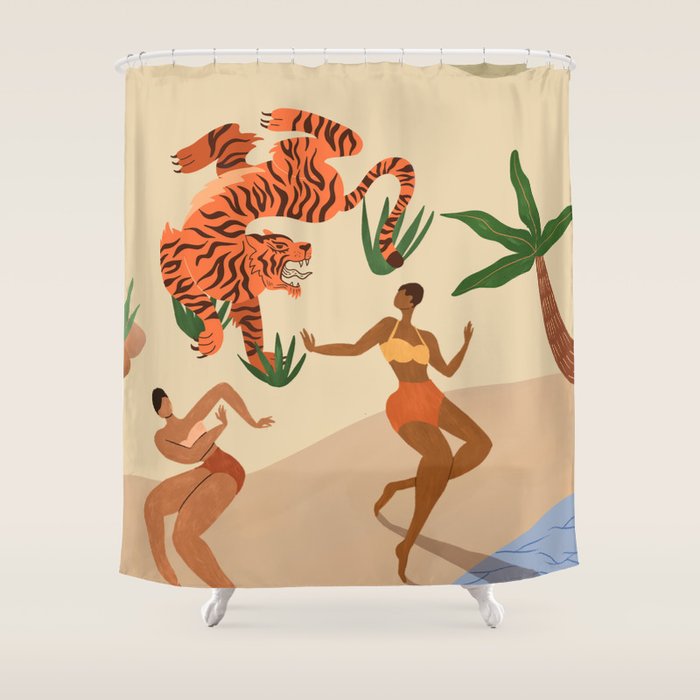 Dancing with Tiger Shower Curtain Gallery Image 1