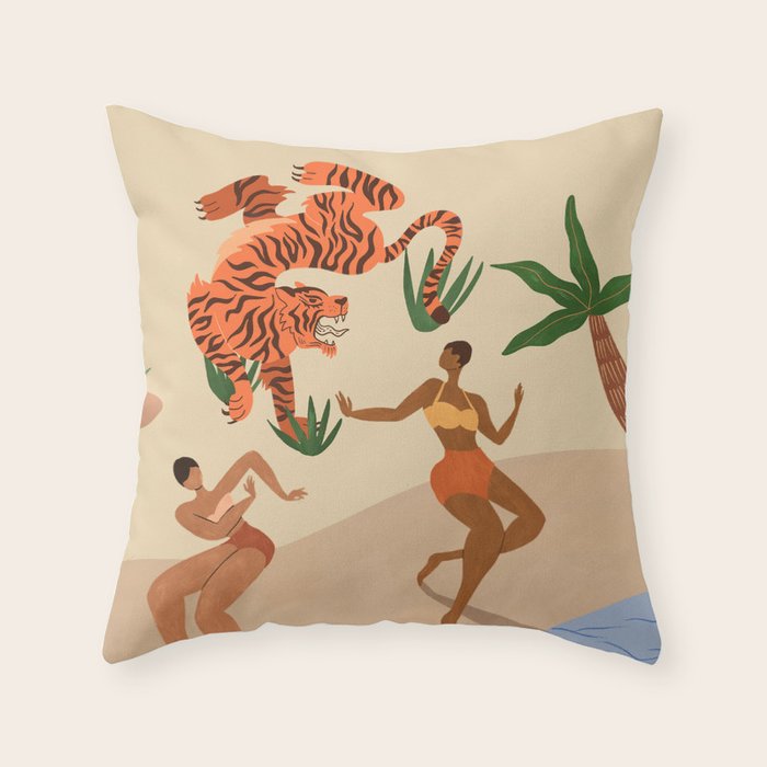 Dancing with Tiger Throw Pillow Gallery Image 6