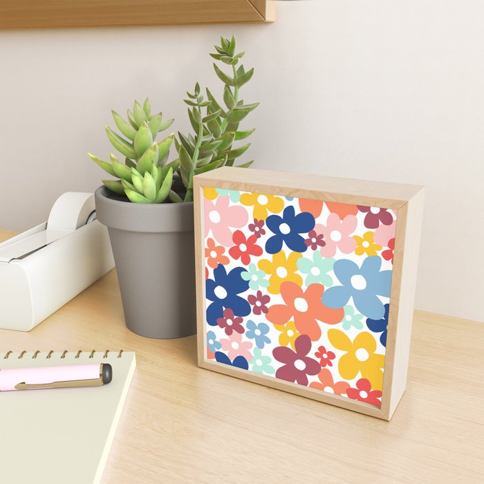 Wall Flower, Retro, Colorful, Floral Prints Mini Art Print Gallery Image 2