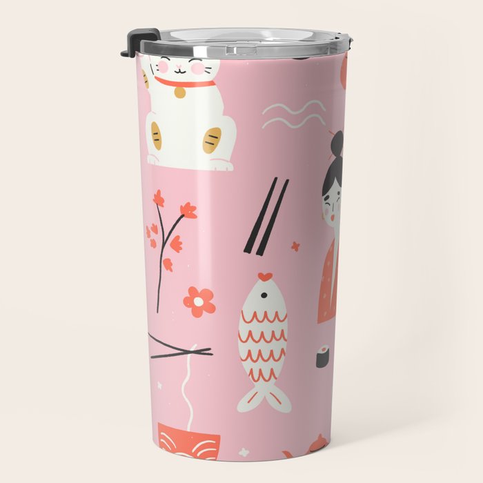 Dreaming of Japan Pattern Travel Mug Gallery Image 3