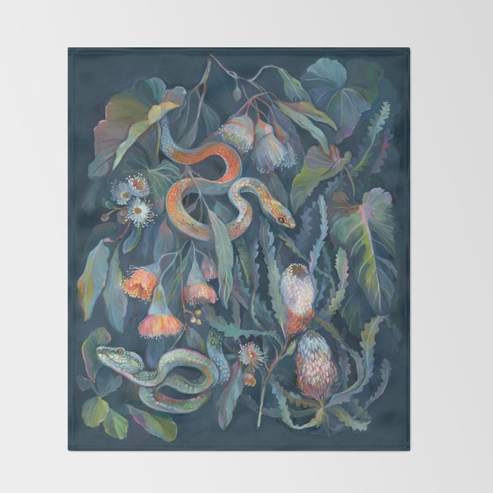 Snake Banksia Forest Throw Blanket Gallery Image 2