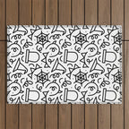 Fun halloween cartoon doodle art pattern Outdoor Rug Gallery Image 1