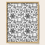 Fun halloween cartoon doodle art pattern Serving Tray Gallery Image 1