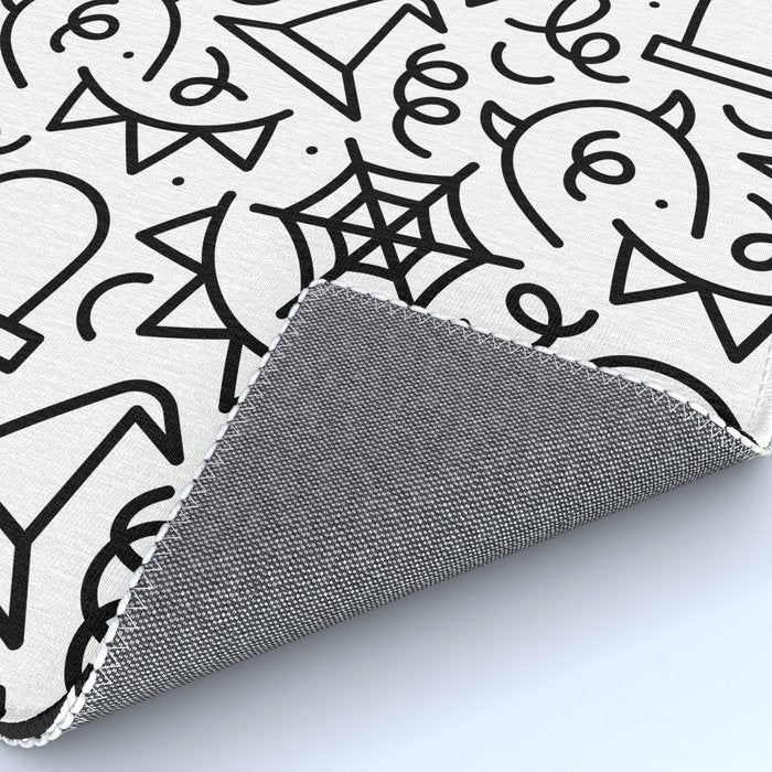 Fun halloween cartoon doodle art pattern Rug Gallery Image 4