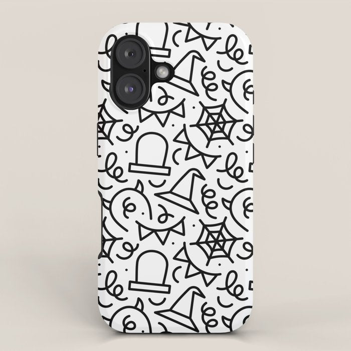 Fun halloween cartoon doodle art pattern iPhone Case Gallery Image 1