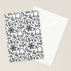 Fun halloween cartoon doodle art pattern Stationery Card Gallery Image 2