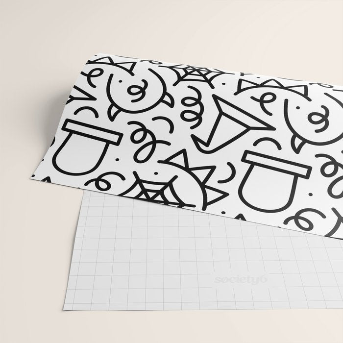 Fun halloween cartoon doodle art pattern Wrapping Paper Gallery Image 2