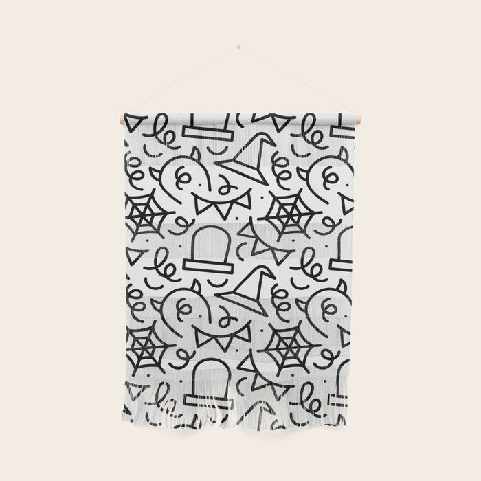 Fun halloween cartoon doodle art pattern Wall Hanging Gallery Image 1