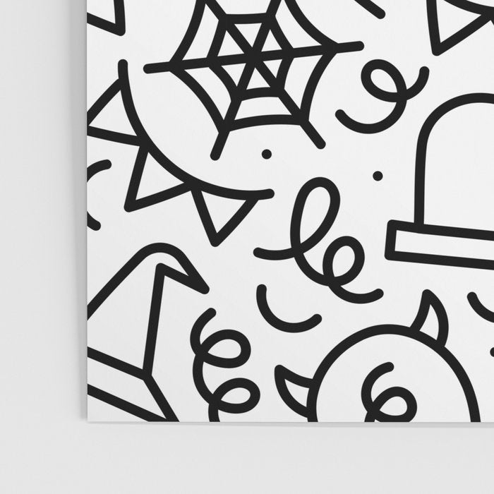 Fun halloween cartoon doodle art pattern Poster Gallery Image 3