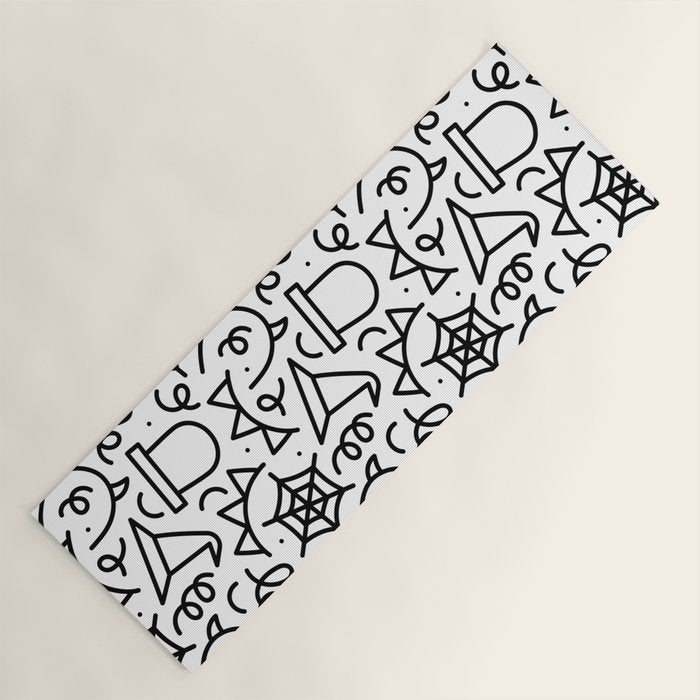Fun halloween cartoon doodle art pattern Yoga Mat Gallery Image 1