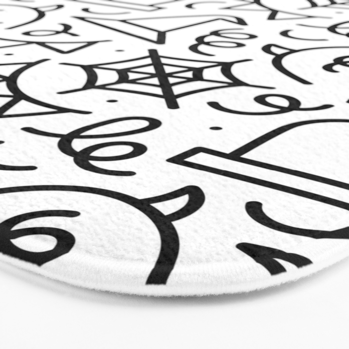 Fun halloween cartoon doodle art pattern Bath Mat Gallery Image 3