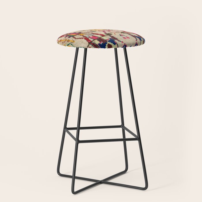 Moroccan Carpet Artwork Stool Gallery Image 1