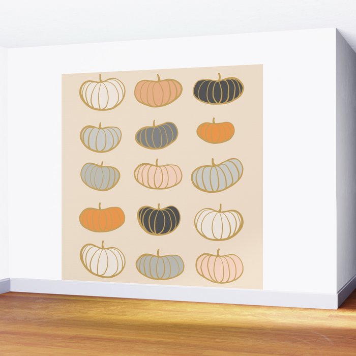 Retro Pumpkin Pattern Collection 1 Wall Mural Gallery Image 2