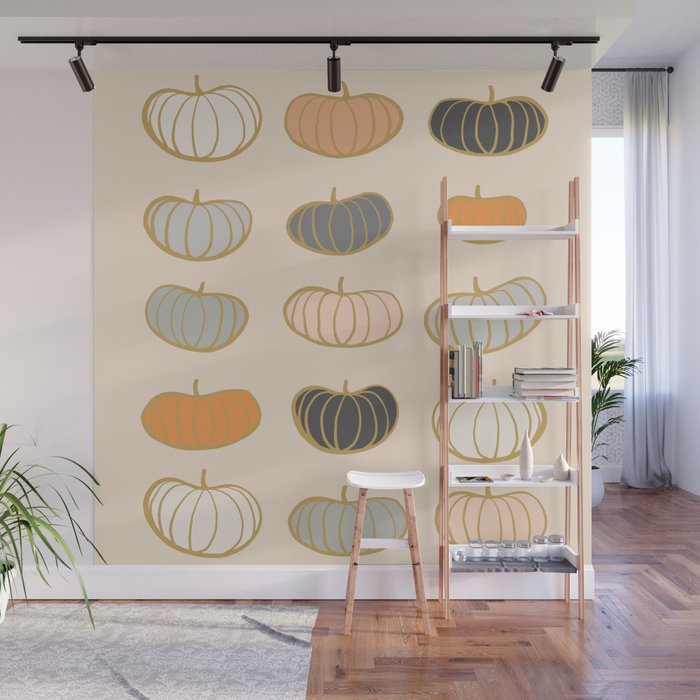 Retro Pumpkin Pattern Collection 1 Wall Mural Gallery Image 1
