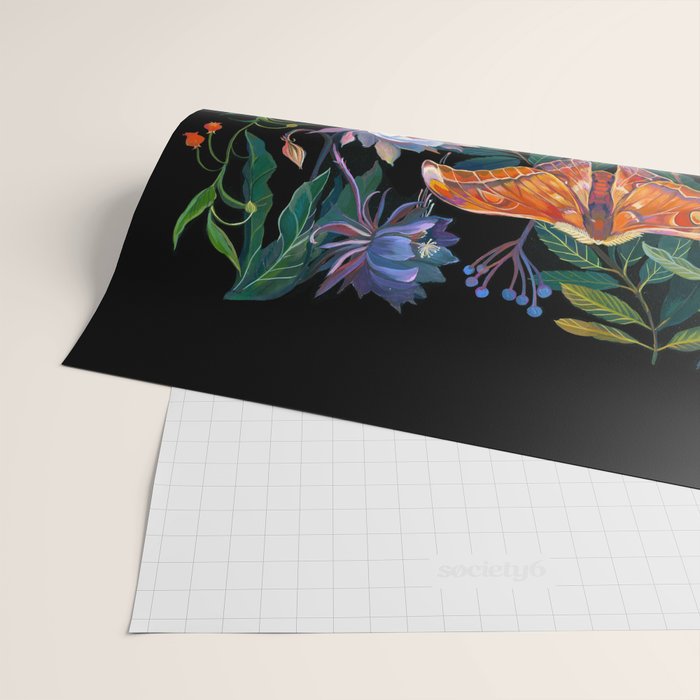 Mantis and Moth Cactus Flower Wrapping Paper Gallery Image 2