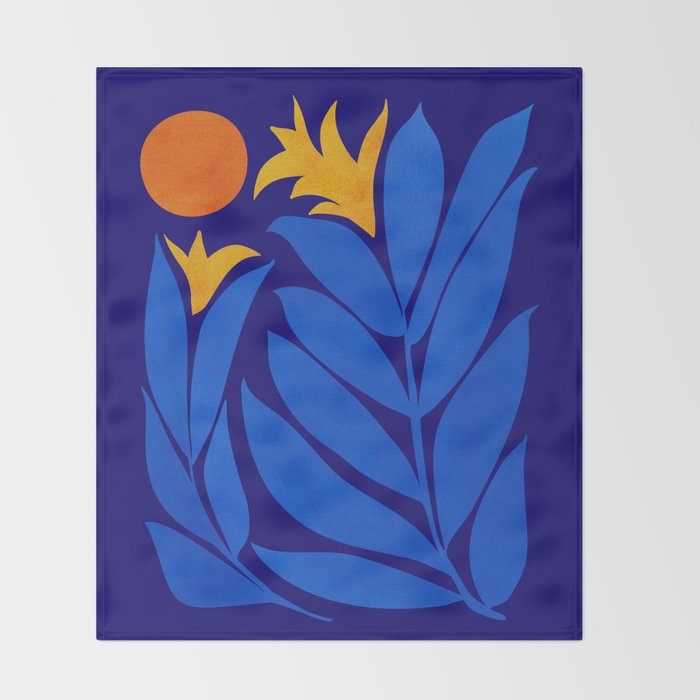 Community Garden At Night / Pop Botanical Throw Blanket Gallery Image 2