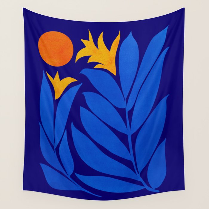 Community Garden At Night / Pop Botanical Wall Tapestry Gallery Image 4