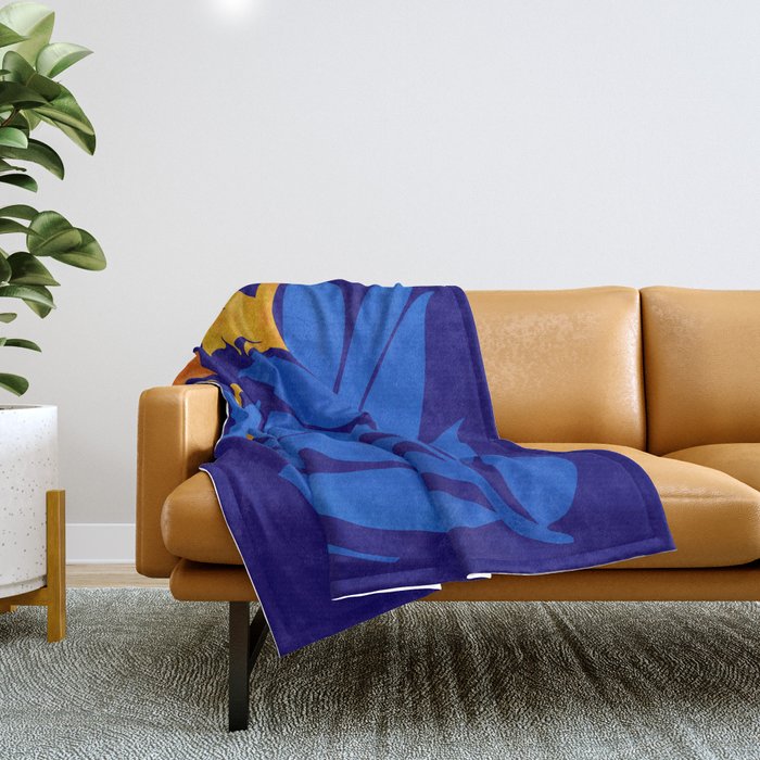 Community Garden At Night / Pop Botanical Throw Blanket Gallery Image 1
