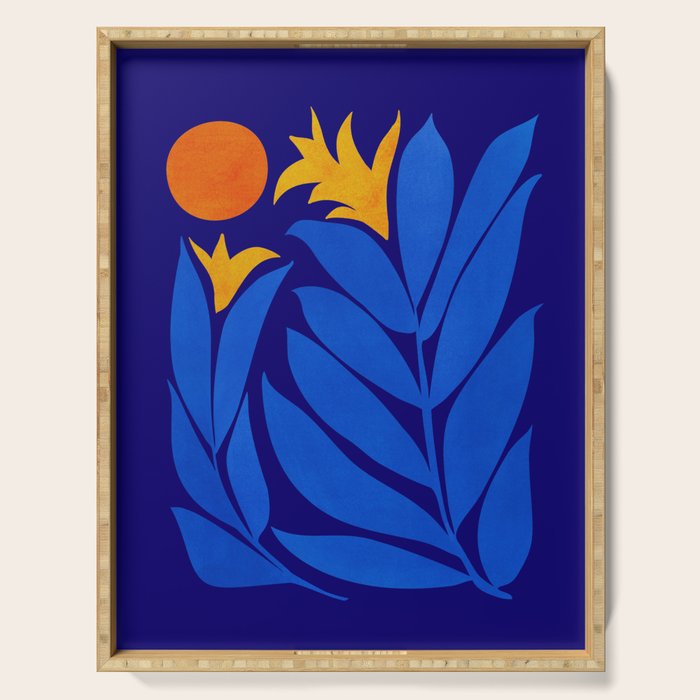 Community Garden At Night / Pop Botanical Serving Tray Gallery Image 1