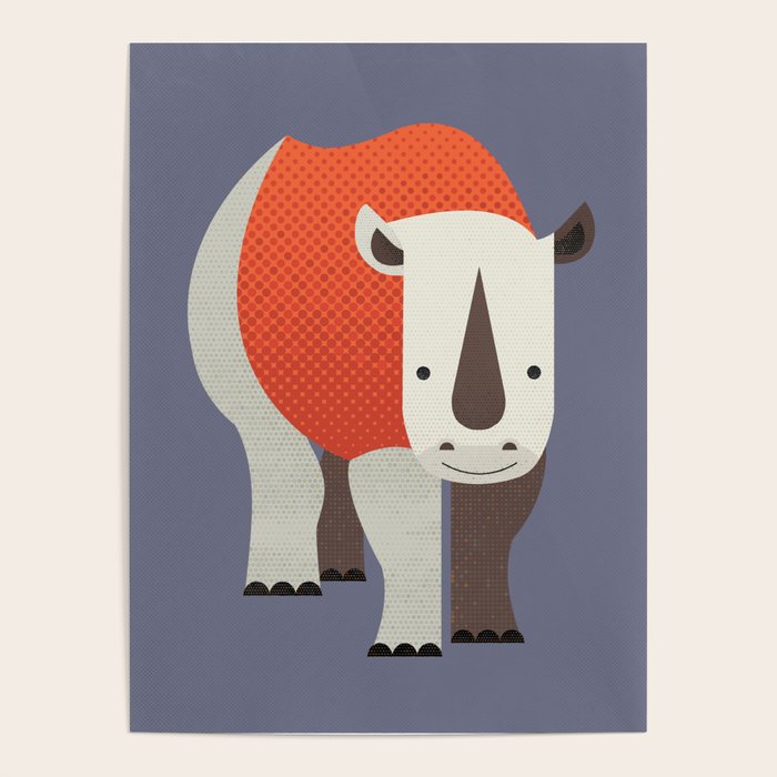 Whimsy Rhinoceros Poster Gallery Image 1