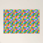 Fun colorful puzzle piece shape pattern Welcome Mat Gallery Image 1