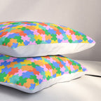 Fun colorful puzzle piece shape pattern Pillow Sham Gallery Image 3