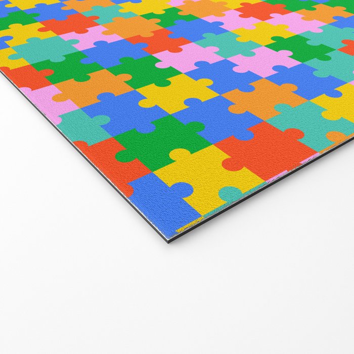 Fun colorful puzzle piece shape pattern Welcome Mat Gallery Image 2