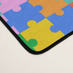 Fun colorful puzzle piece shape pattern Desk Mat Gallery Image 4