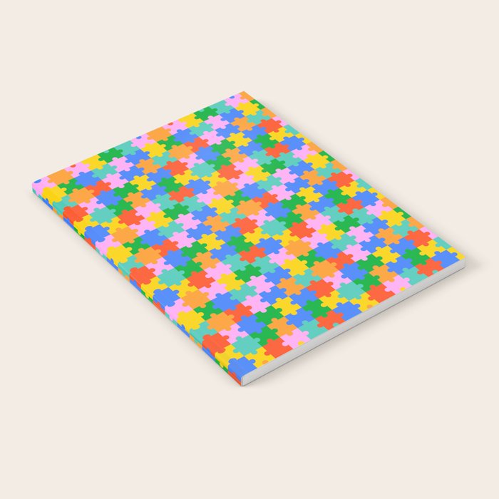 Fun colorful puzzle piece shape pattern Notebook Gallery Image 2