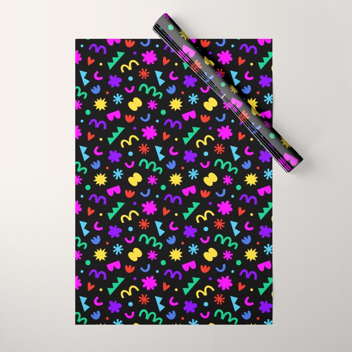 Fun colorful abstract organic shape art pattern Wrapping Paper Gallery Image 1