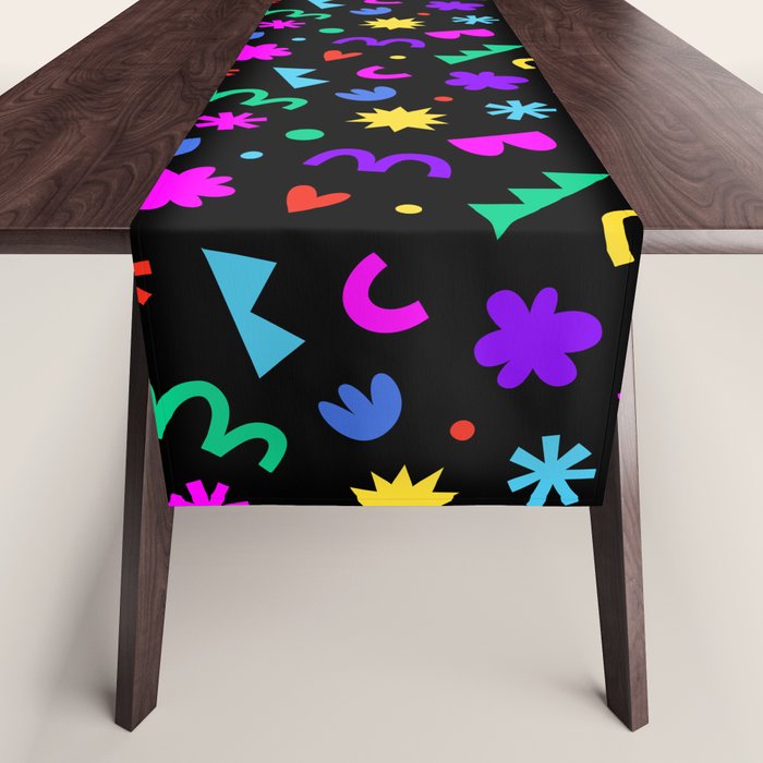 Fun colorful abstract organic shape art pattern Table Runner Gallery Image 1