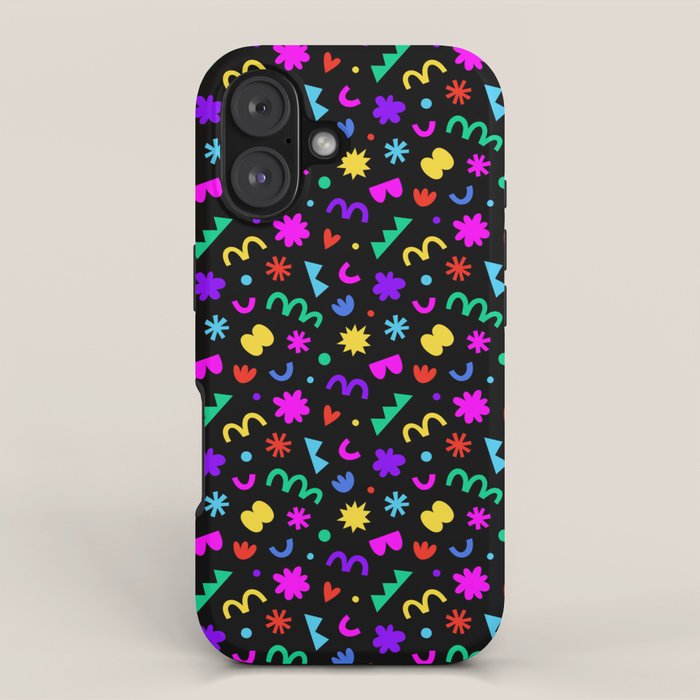 Fun colorful abstract organic shape art pattern iPhone Case Gallery Image 1