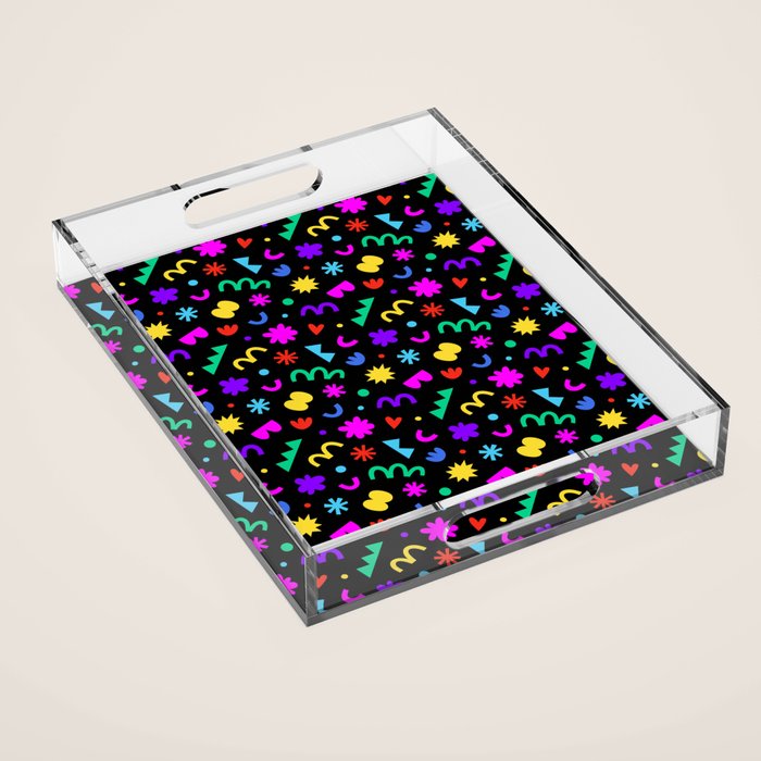 Fun colorful abstract organic shape art pattern Acrylic Tray Gallery Image 1