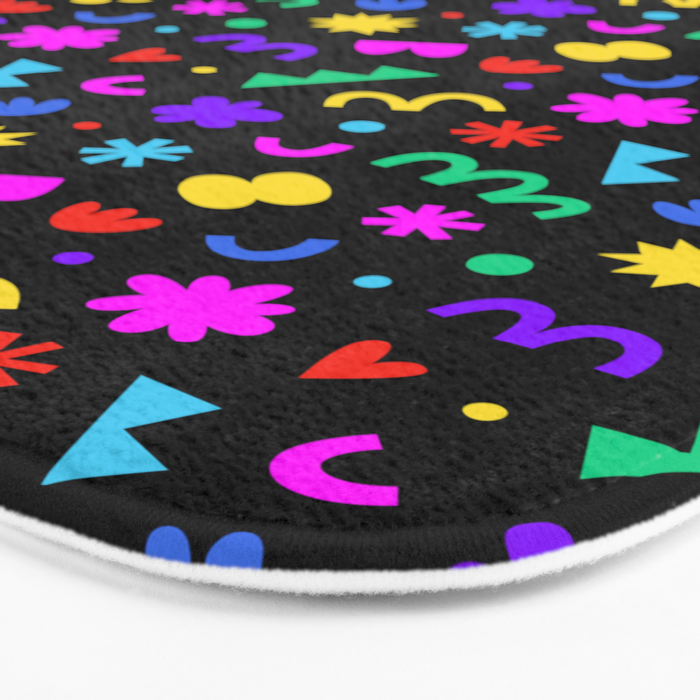 Fun colorful abstract organic shape art pattern Bath Mat Gallery Image 3