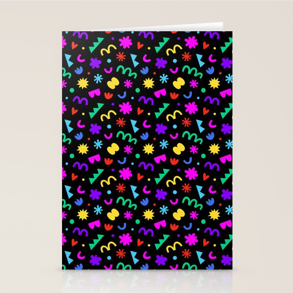 Fun colorful abstract organic shape art pattern Stationery Card Gallery Image 2