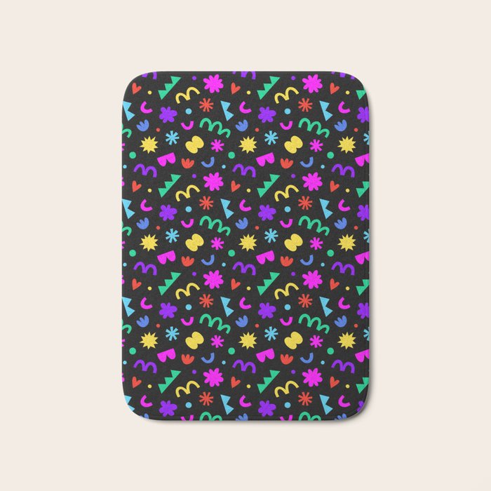 Fun colorful abstract organic shape art pattern Bath Mat Gallery Image 1