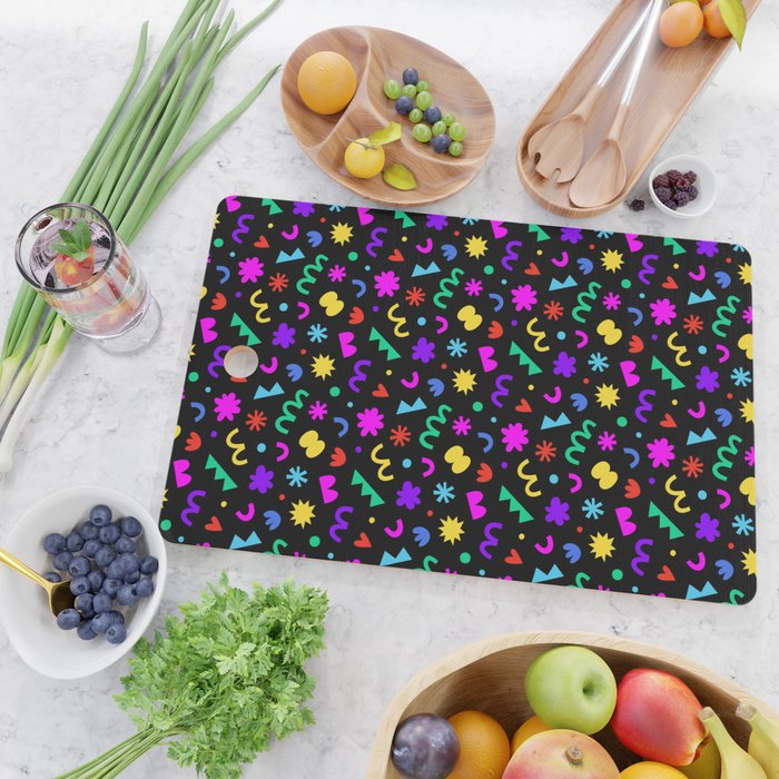 Fun colorful abstract organic shape art pattern Cutting Board Gallery Image 2