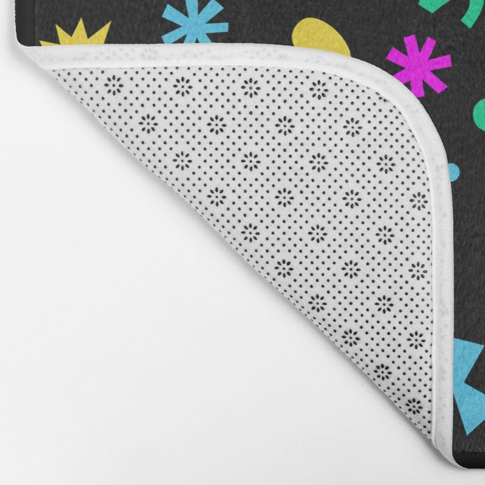 Fun colorful abstract organic shape art pattern Bath Mat Gallery Image 2