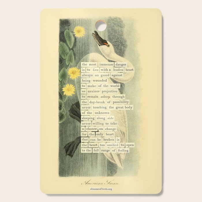 Swan Divination from 'An Almanac of Birds - Divinations for Uncertain Days' (almanacofbirds.org) Cutting Board Gallery Image 1
