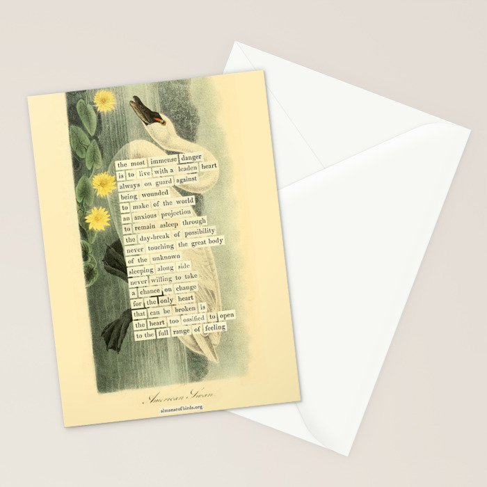 Swan Divination from 'An Almanac of Birds - Divinations for Uncertain Days' (almanacofbirds.org) Stationery Card Gallery Image 2