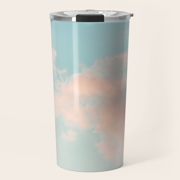 Cotton Candy Clouds - Nature Photography Art Print, Pastel Travel Mug Gallery Image 1