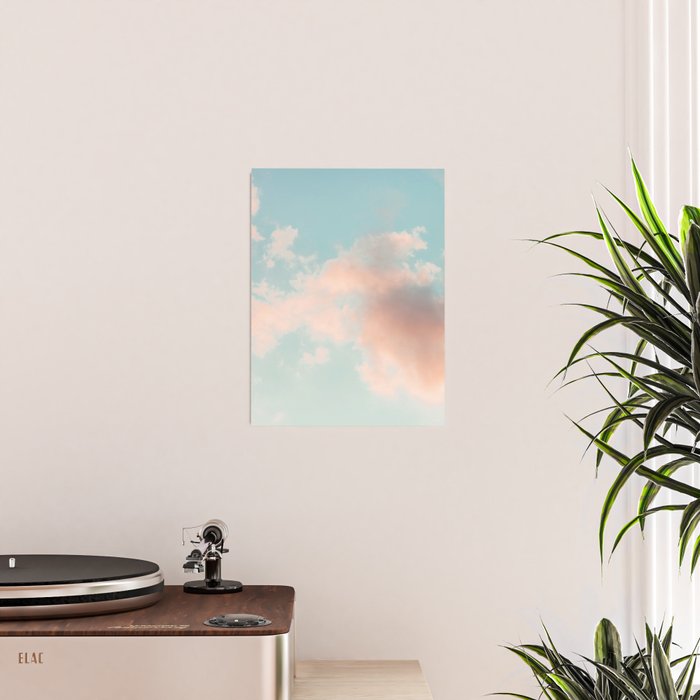 Cotton Candy Clouds - Nature Photography Art Print, Pastel Poster Gallery Image 2