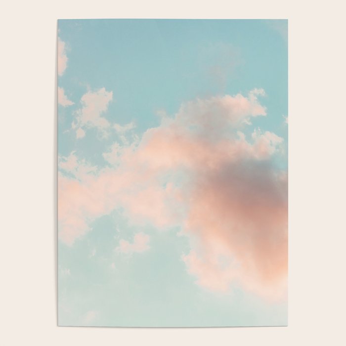 Cotton Candy Clouds - Nature Photography Art Print, Pastel Poster Gallery Image 1