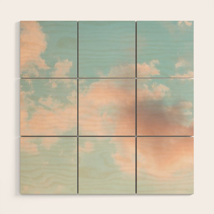 Cotton Candy Clouds - Nature Photography Art Print, Pastel Wood Wall Art Gallery Image 1