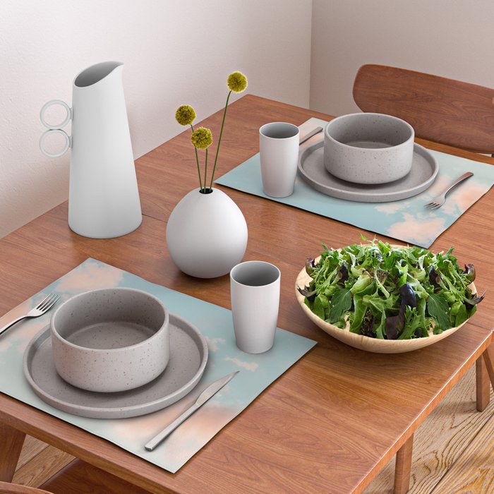 Cotton Candy Clouds - Nature Photography Art Print, Pastel Placemat Gallery Image 2