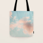 Cotton Candy Clouds - Nature Photography Art Print, Pastel Tote Bag Gallery Image 1
