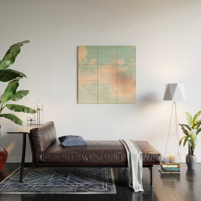 Cotton Candy Clouds - Nature Photography Art Print, Pastel Wood Wall Art Gallery Image 2