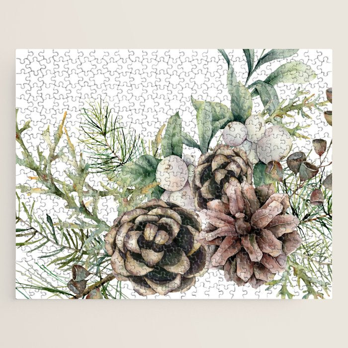 Christmas Cardinal and Pine Jigsaw Puzzle Gallery Image 1