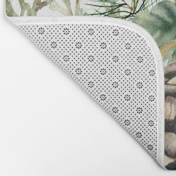 Christmas Cardinal and Pine Bath Mat Gallery Image 2