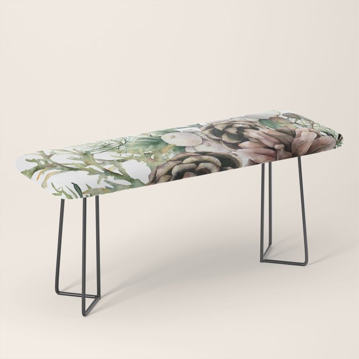 Christmas Cardinal and Pine Bench Gallery Image 1